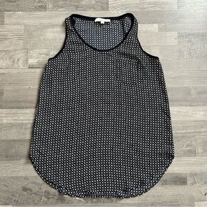 LOFT Navy Blue Pattern Front Pocket Sleeveless Tank Top